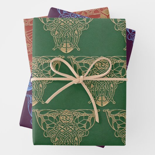 Jugendstil-Buchcover Geschenkpapier Set (Beispiel)