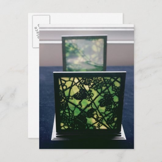 Jugendstil-Buchenden, Tiffany Studios, c.1894 Postkarte (Vorne/Hinten)