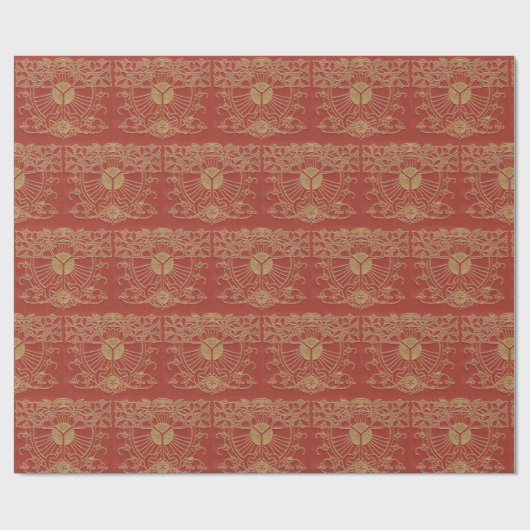 Jugendstil-Buchübersicht Geschenkpapier (Flach)