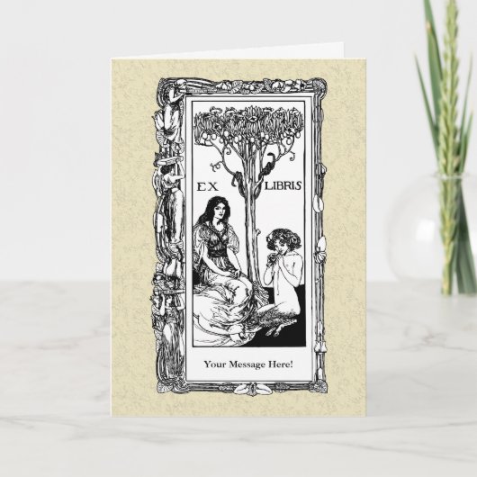 Jugendstil-Buchzeichen Karte (Vorderseite)