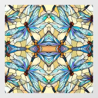 Jugendstil Buntes Libellen-Falsches Buntglas  Fensteraufkleber