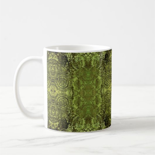 Jugendstil-buntes Ziermuster Vintag in Kaffeetasse (Links)