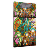 Jugendstil-Buntglas aussehen floral bunt Klemmbrett (Rechts)