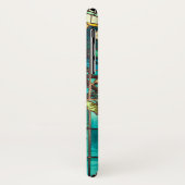 Jugendstil-Buntglas aussehen floral Viktorianisch Case-Mate iPhone Hülle (Hinten/Links)