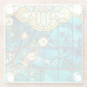 Jugendstil-Buntglas aussehen floral Viktorianisch Glasuntersetzer (Rückseite)
