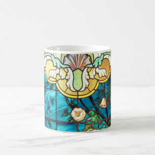 Jugendstil-Buntglas aussehen floral Viktorianisch  Kaffeetasse