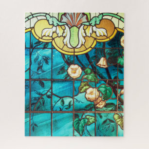 Jugendstil-Buntglas aussehen floral Viktorianisch Puzzle