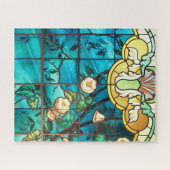 Jugendstil-Buntglas aussehen floral Viktorianisch Puzzle (Horizontal)