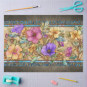Jugendstil-Buntglas-Blumen Seidenpapier (Basteln)