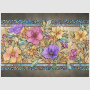 Jugendstil-Buntglas-Blumen Seidenpapier