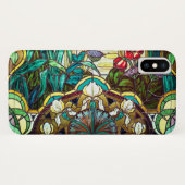Jugendstil-Buntglas-Blüte Case-Mate iPhone Hülle (Rückseite (Horizontal))