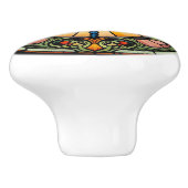 Jugendstil-Buntglas-Libelle Keramikknauf (Seitenansicht)