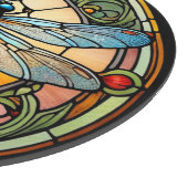 Jugendstil-Buntglas-Libelle Schneidebrett (Ecke)