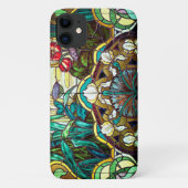 Jugendstil-Buntglas-Look floral Case-Mate iPhone Hülle (Rückseite)