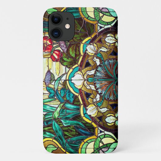 Jugendstil-Buntglas-Look floral Case-Mate iPhone Hülle (Rückseite)