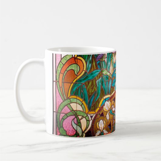 Jugendstil-Buntglas-Look floral Kaffeetasse (Links)
