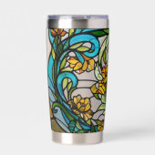 Jugendstil-Buntglas-Look Thermobecher (Vorderseite)