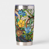 Jugendstil-Buntglas-Look Thermobecher (Vorderseite)