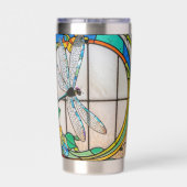 Jugendstil-Buntglas-Look Thermobecher (Rückseite)