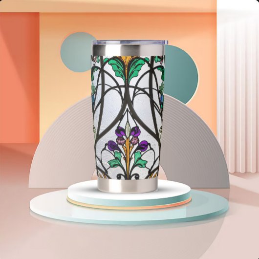 Jugendstil-Buntglas-Look Thermobecher