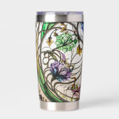 Jugendstil-Buntglas-Look Thermobecher (Vorderseite)
