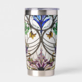 Jugendstil-Buntglas-Look Thermobecher (Links)