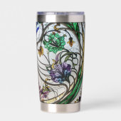 Jugendstil-Buntglas-Look Thermobecher (Rückseite)