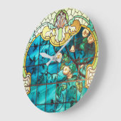 Jugendstil Buntglasfenster Viktorianisch Große Wanduhr (Winkel)