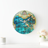 Jugendstil Buntglasfenster Viktorianisch Große Wanduhr (Zuhause)