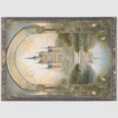 Jugendstil-Burg Rokoko Navy n Gold Ephemera 4 Seidenpapier (Vorderseite)