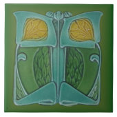 Jugendstil c 1900 Repro Cleveland Majolica Tile Fliese (Vorderseite)