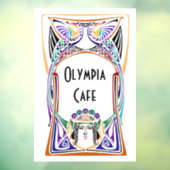 Jugendstil-Café-Zeichen Fensteraufkleber (Blatt 3)