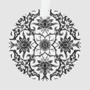 Jugendstil Chinesische Fliese - Schwarz und Weiß Ornament