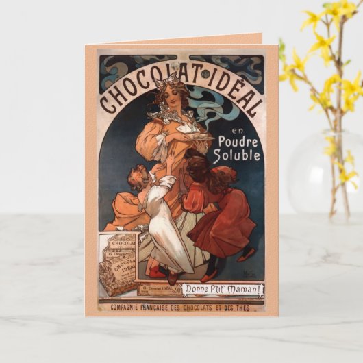 Jugendstil-Chocolate-Muttertagskarte Karte (Gelbe Blume)