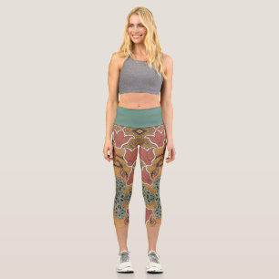 Jugendstil Cyclamen floral Eugene Grasset elegant Capri Leggings
