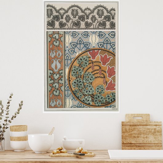 Jugendstil Cyclamen floral Eugene Grasset elegant Poster (Küche)