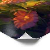 Jugendstil-Dackel mit Blume Poster (Ecke)