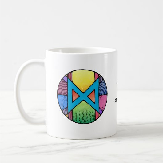 Jugendstil Dagaz Rune Becher – ERWACHEN! Kaffeetasse (Links)