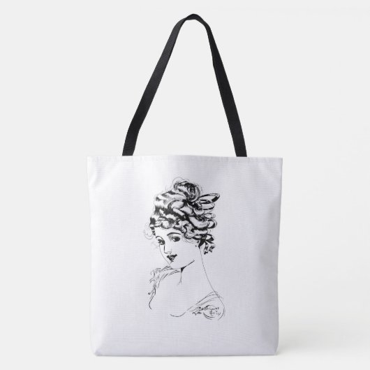 Jugendstil-Dame 1917 Kunst Tasche (Vorderseite)