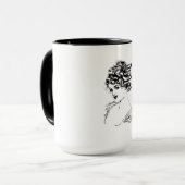Jugendstil-Dame 1917 Kunst Tasse (Vorderseite Links)