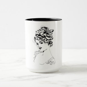 Jugendstil-Dame 1917 Kunst Tasse