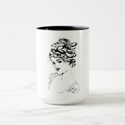 Jugendstil-Dame 1917 Kunst Tasse (Zentrum)