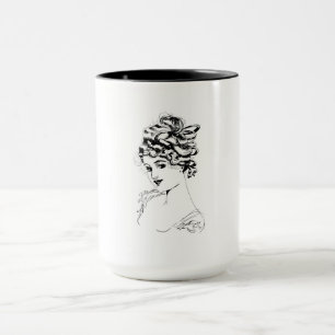Jugendstil-Dame 1917 Kunst Tasse