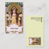 Jugendstil-Dame mit Lilien Visitenkarte (Vorne/Hinten)