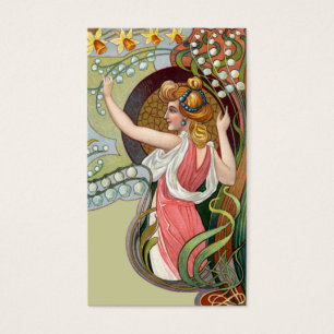 Jugendstil-Dame mit Lily of the Valley