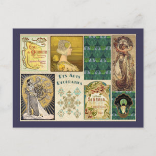 Jugendstil-Damen Postkarte