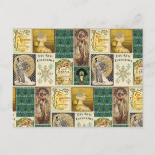 Jugendstil-Damen-Postkarte Postkarte