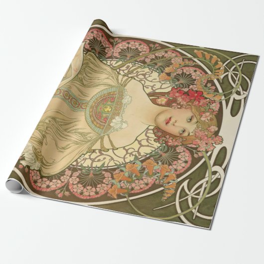 Jugendstil-Decoupage-Plakat Geschenkpapier (Ungerollt)