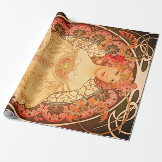 Jugendstil-Decoupage-Plakat Geschenkpapier (Ungerollt)