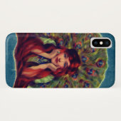 Jugendstil-Deko elegante Pfauenfedern Case-Mate iPhone Hülle (Rückseite (Horizontal))